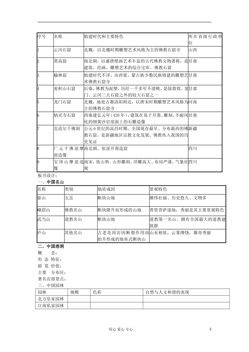 2012高中地理 2.2 中国名景欣赏教案1 湘教版选修3_第2页