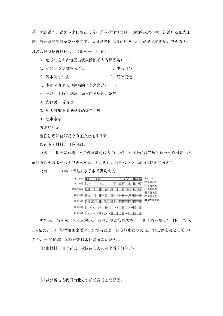 2012高中地理 2.3 资源及生态保护 第1课时学案 鲁教版选修6_第2页