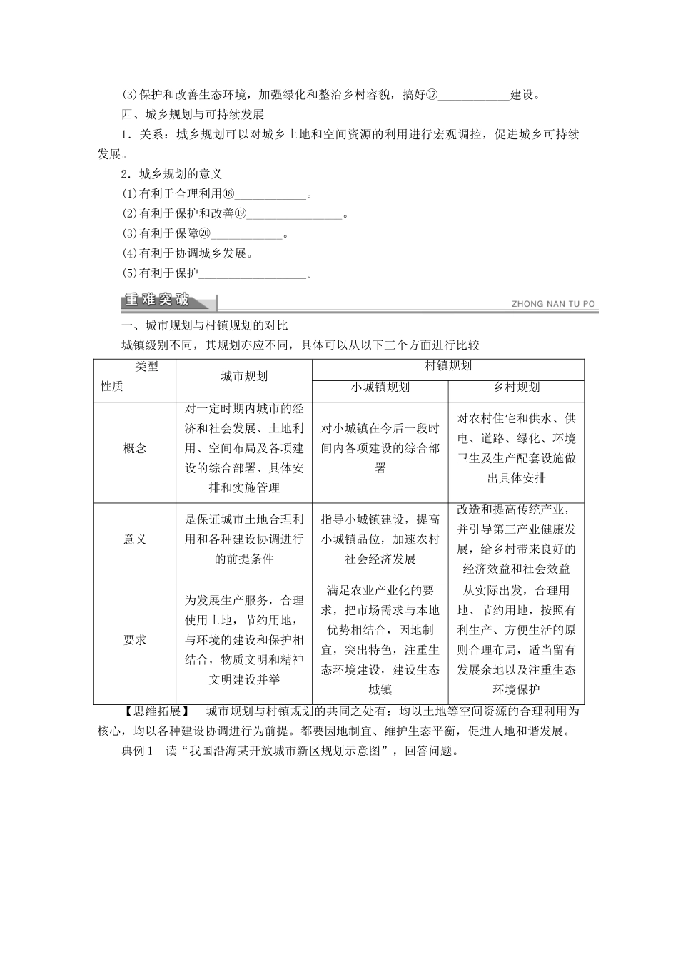 2012高中地理 3.1 城乡规划的内容及意义学案 新人教版选修4_第2页