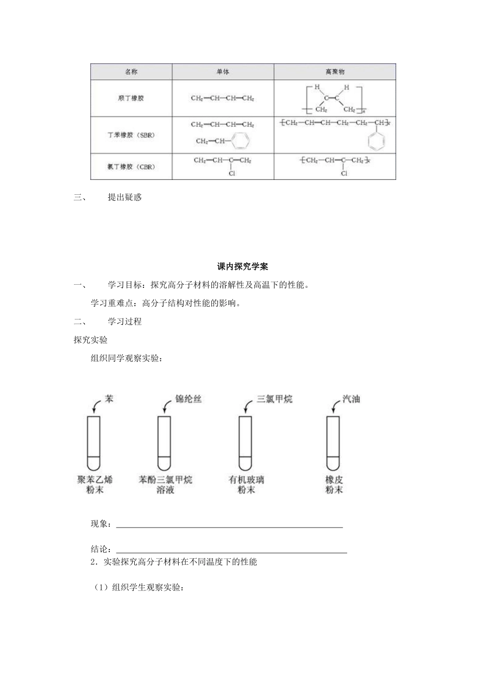 2012高中化学 5.2应用广泛的高分子材料学案 新人教选修5_第3页