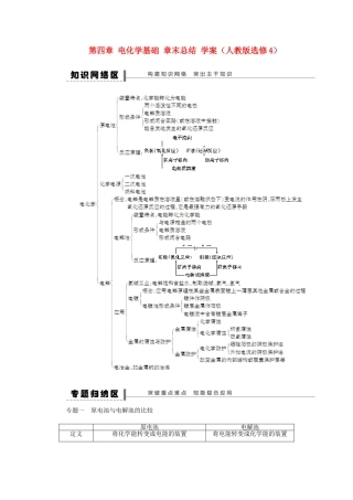 2012高中化学 第四章电化学基础章末总结学案 新人教版选修4 