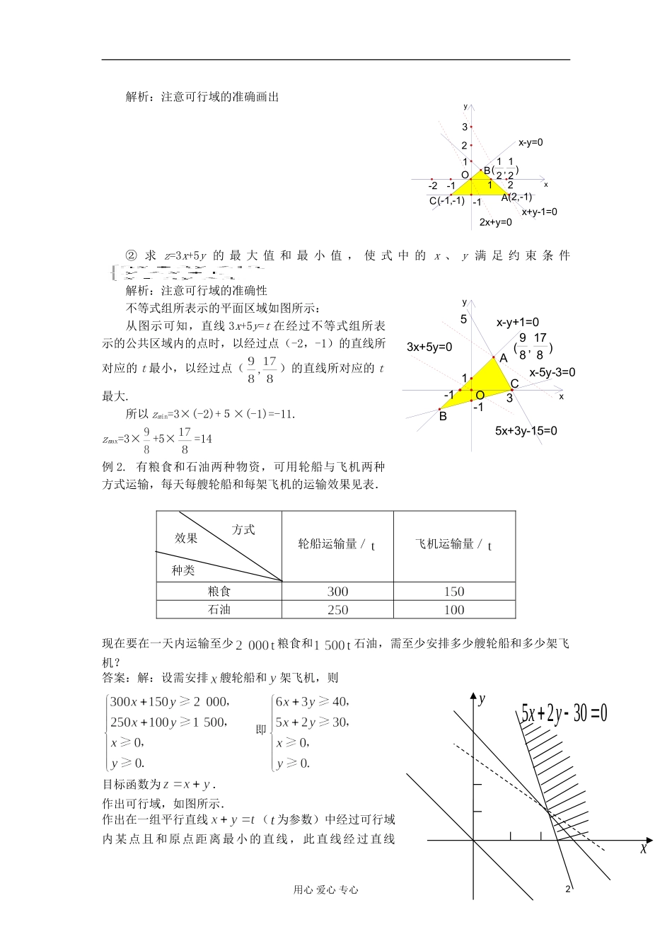 2012高中数学 3.3.2简单线性规划问题学案 新人教A版必修5_第2页
