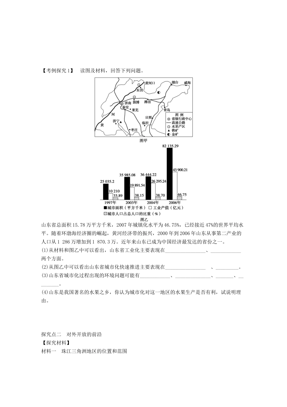 2012高中地理 4.2 区域工业化与城市化—以我国珠江三角洲地区为例学案1 新人教版必修3_第2页