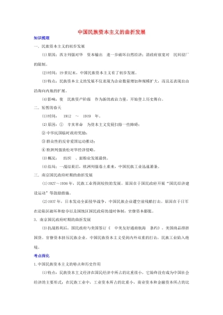 2012高中历史 3.2 中国民族资本主义的曲折发展 3学案 新人教版必修2