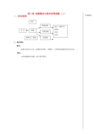 2012高中数学 第2章第1课时函数的概念和图象（1）学案 苏教版必修1 