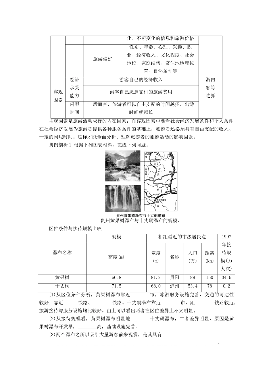 2012高中地理 5.1 设计旅游活动学案 新人教版选修3_第3页
