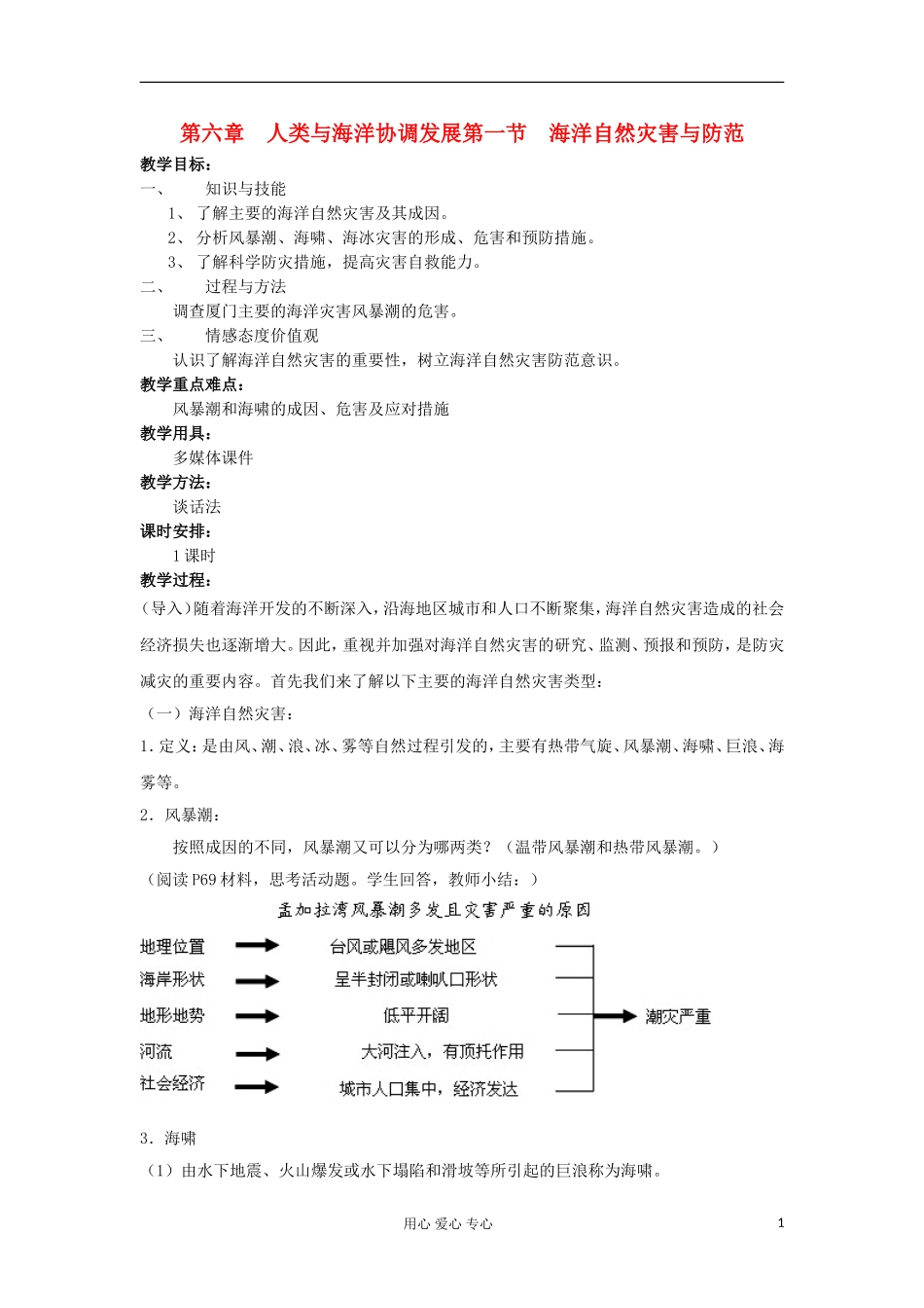 2012高中地理 6.1 海洋自然灾害与防范教案 中图版选修2_第1页