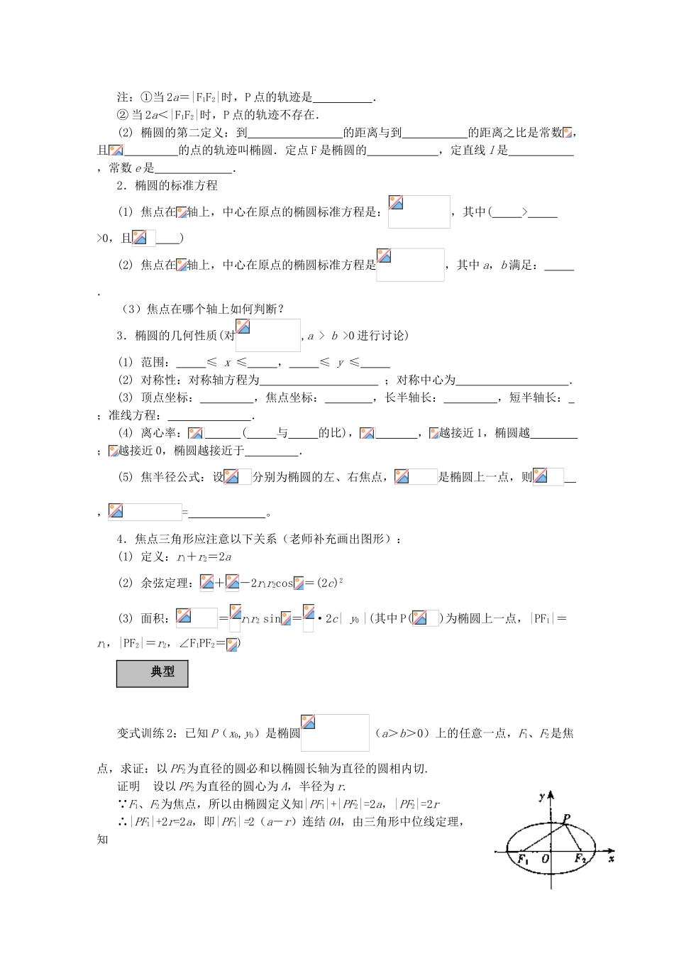 2012年高考数学专题复习系列 圆锥曲线与方程导学案_第2页
