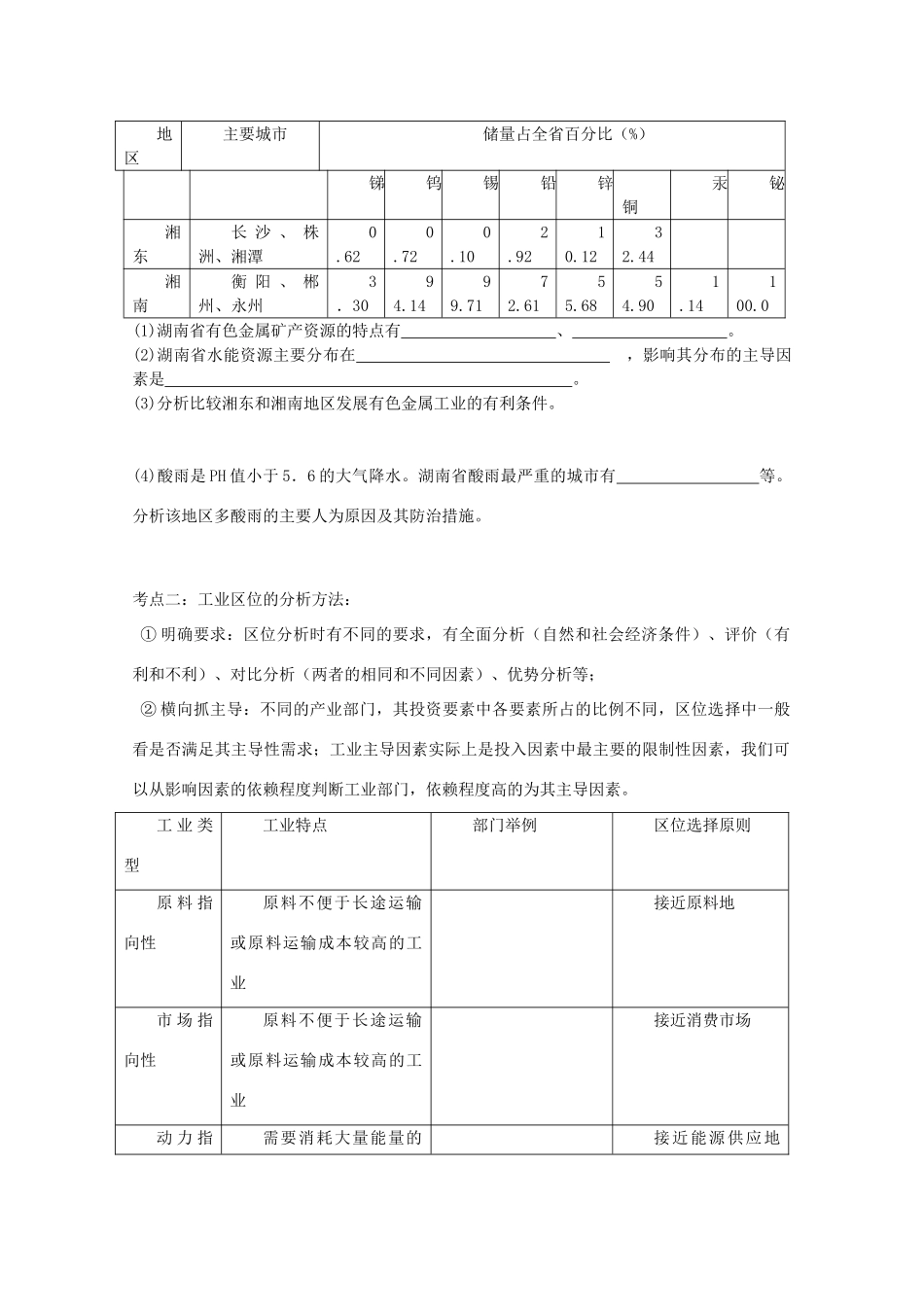 2012高中地理 第三单元 产业活动与地理环境 第二节 工业生产与地理环境学案 鲁教版必修2_第2页