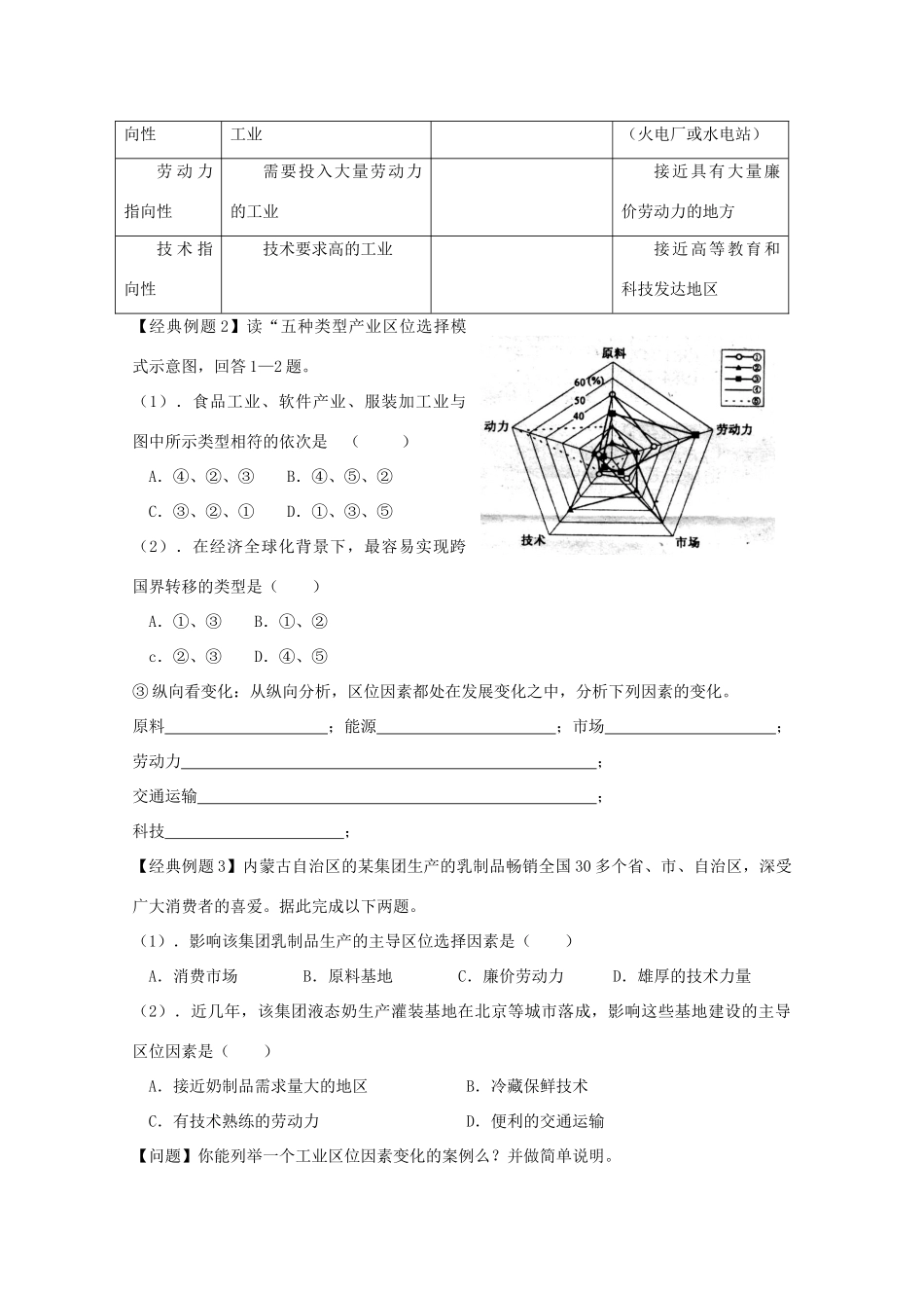 2012高中地理 第三单元 产业活动与地理环境 第二节 工业生产与地理环境学案 鲁教版必修2_第3页