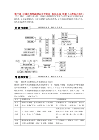 2012高中地理 第三章 区域自然资源综合开发利用学案 新人教版必修3