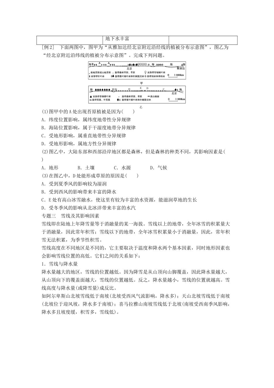 2012高中地理 第三章 自然地理环境的整体性与差异性章末总结学案 湘教版必修1_第3页