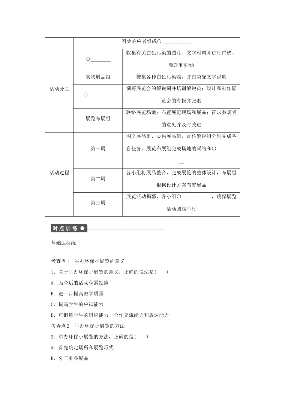2012高中地理 第四单元 单元活动 环保小展览学案 鲁教版选修6_第2页