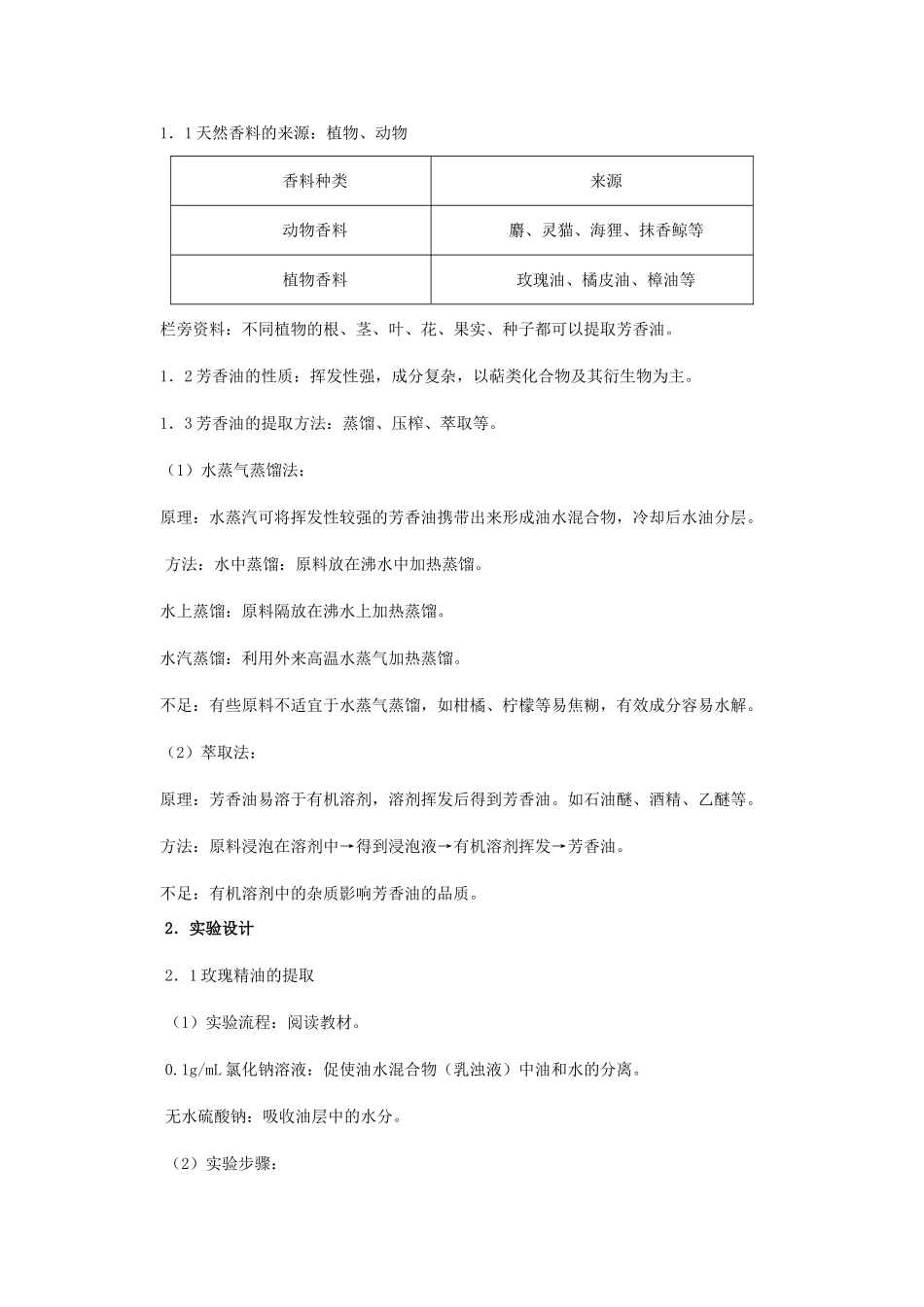 2012高中生物 6.1《植物芳香油的提取》教案 新人教版选修1_第2页