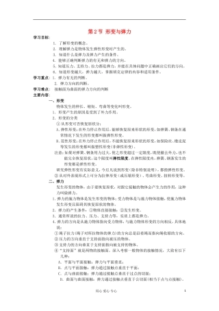 2012高中物理 第2节 形变与弹力学案2