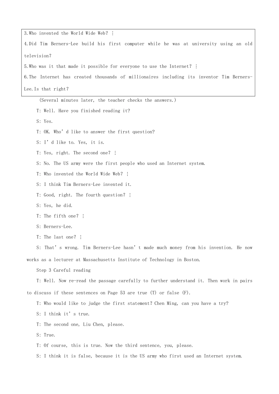 2012高中英语 Module 6 2nd period优秀教案 外研版必修1_第2页