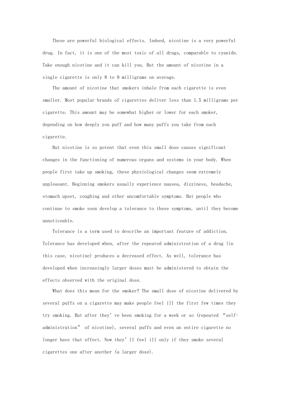 2012高中英语 Module2 NICOTINE ADDICTION素材 外研版必修2_第2页