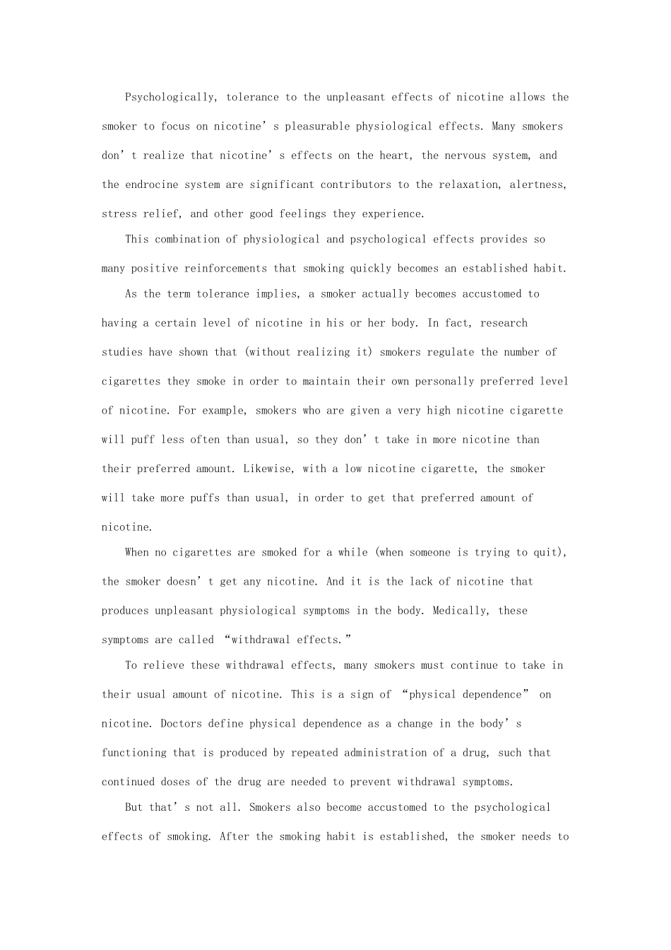2012高中英语 Module2 NICOTINE ADDICTION素材 外研版必修2_第3页