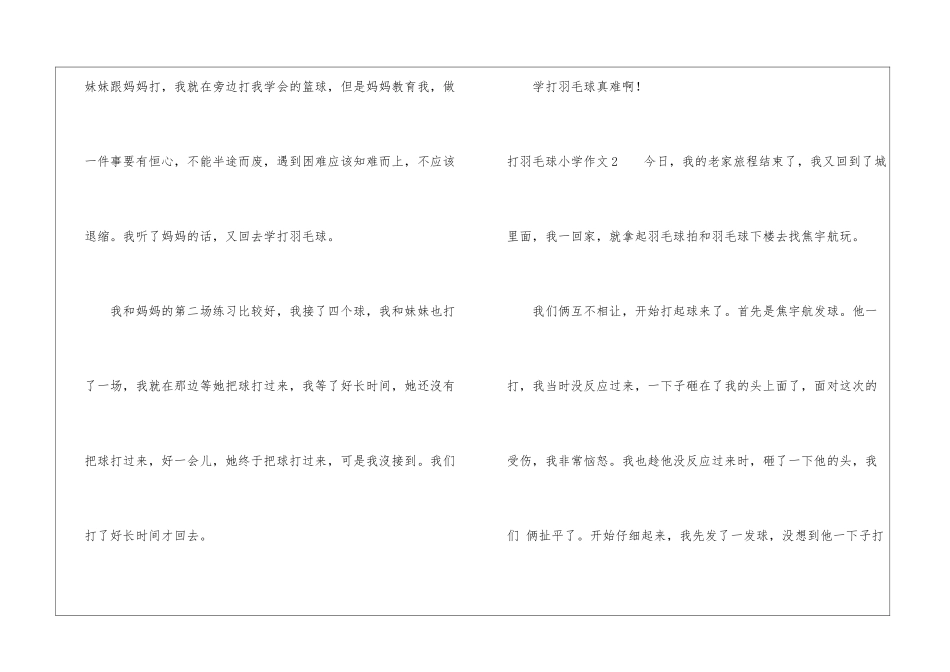 打羽毛球小学作文_第2页