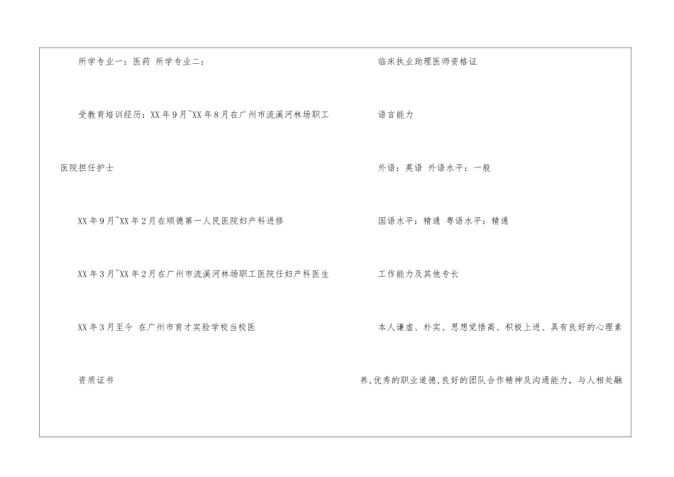 执业医师个人简历_第3页