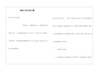 执法工作计划3篇