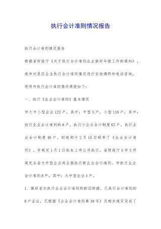 执行会计准则情况报告-