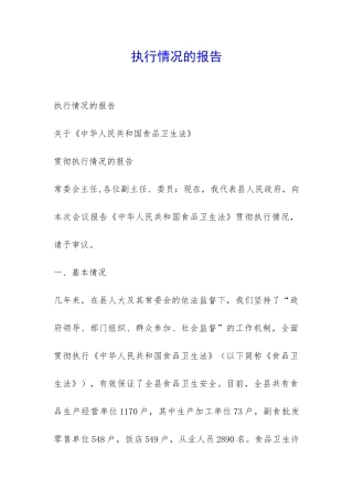 执行情况的报告-