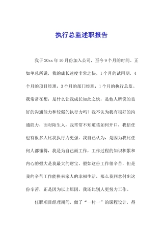 执行总监述职报告