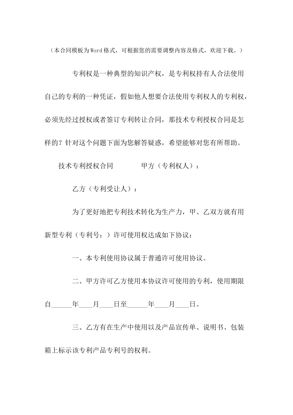 技术专利授权合同---合同范本_第2页
