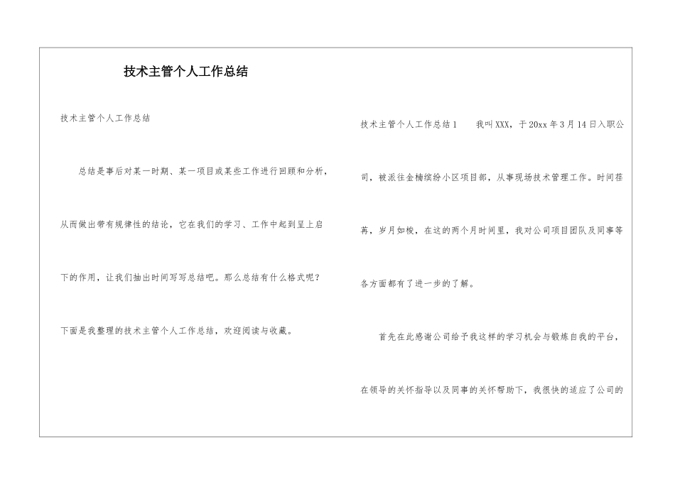 技术主管个人工作总结_第1页