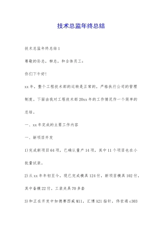 技术总监年终总结-
