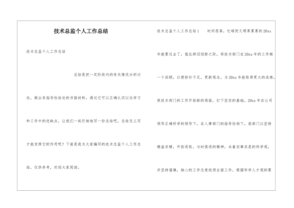 技术总监个人工作总结_第1页
