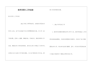 技术负责人工作总结