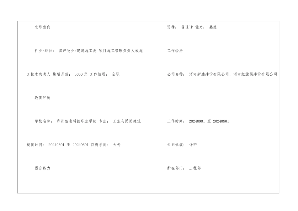 技术负责人电子简历模板_第2页