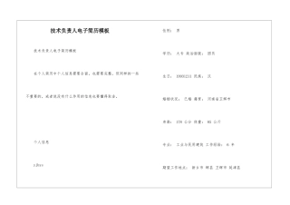 技术负责人电子简历模板