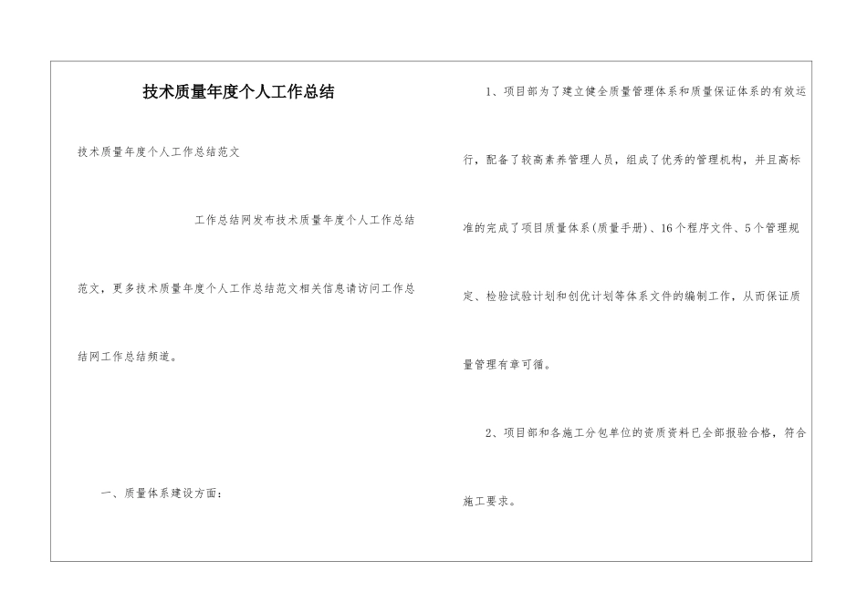 技术质量年度个人工作总结_第1页