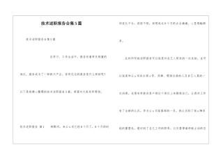技术述职报告合集5篇