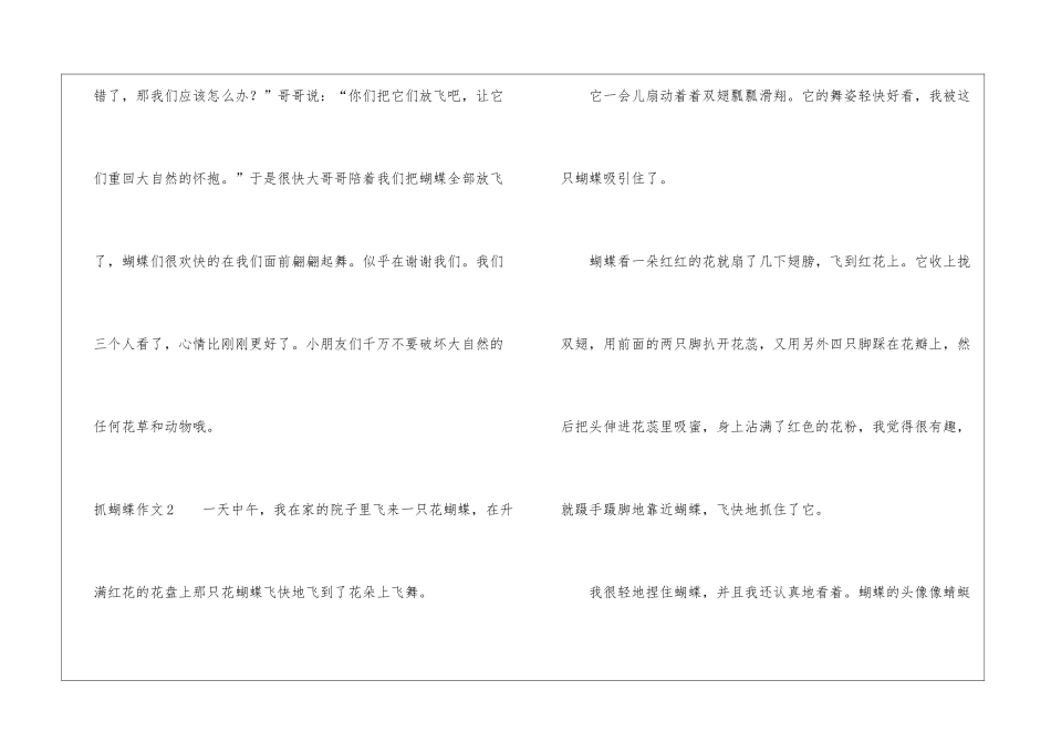 抓蝴蝶作文15篇_第2页