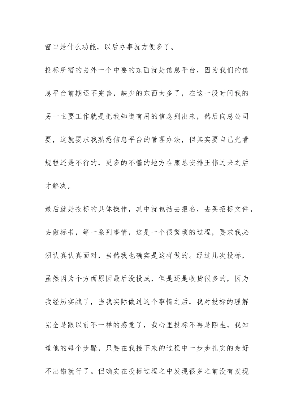 投标人员一个月工作总结-_第3页