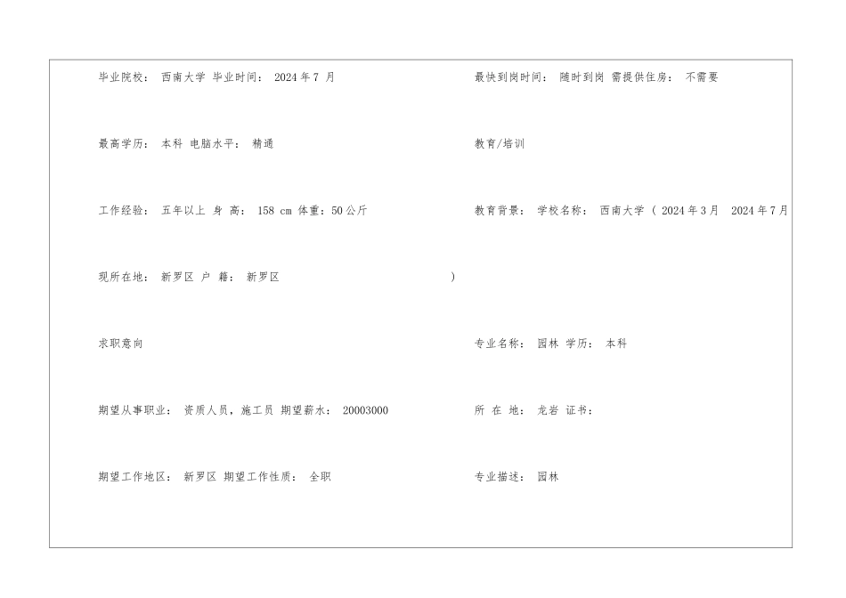 投标员电子求职简历模板_第2页