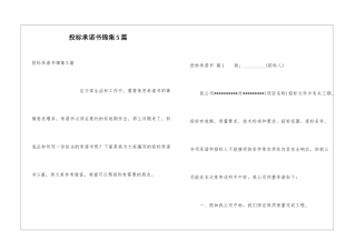 投标承诺书锦集5篇