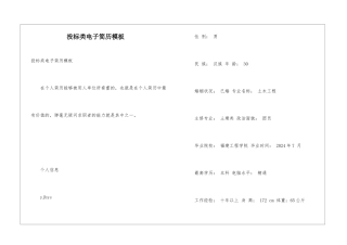 投标类电子简历模板