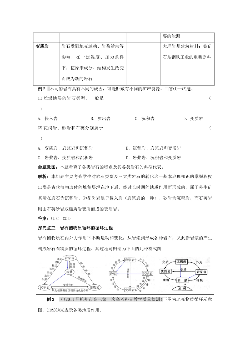 2012高考地理 冲刺 第6讲 岩石圈的结构与物质循环学案 鲁教版_第3页