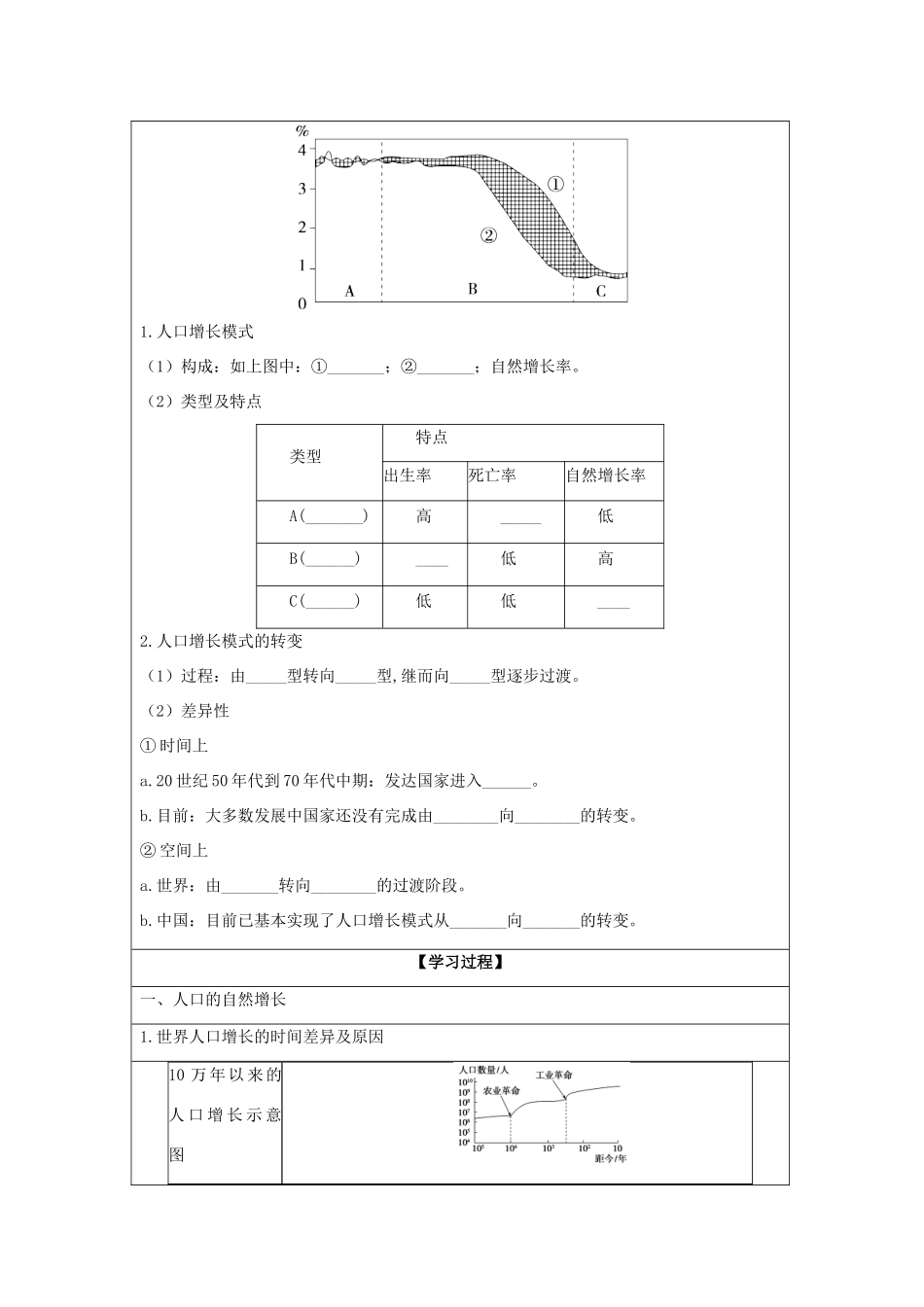 2013-2014学年高中地理 1.1 人口的数量变化同步学案 新人教版必修2_第2页