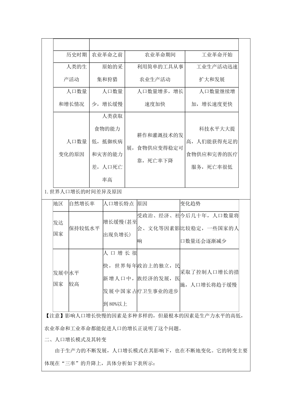 2013-2014学年高中地理 1.1 人口的数量变化同步学案 新人教版必修2_第3页
