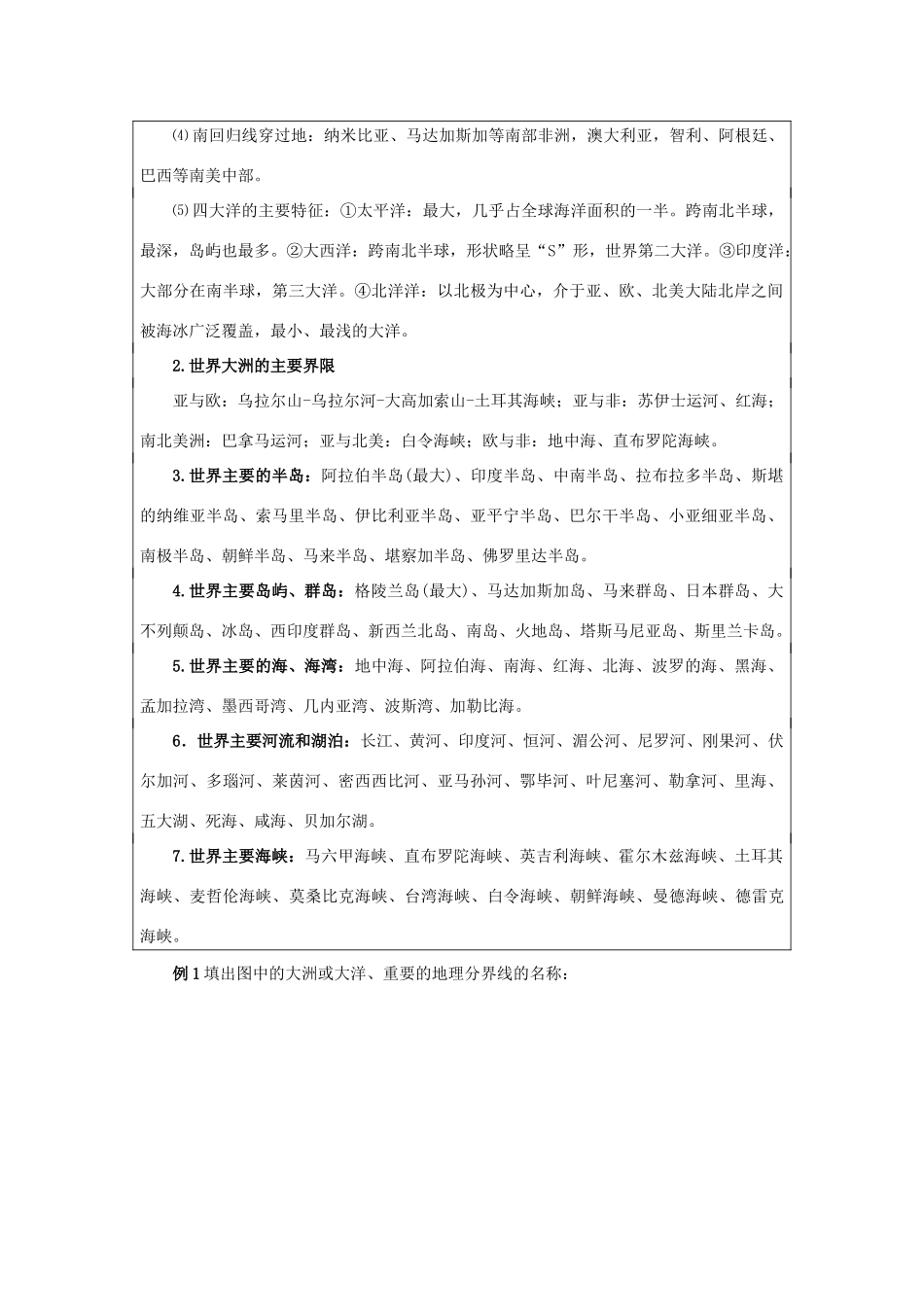 2012高考地理 冲刺 第41讲 世界地理概况与区域地理学习学案 鲁教版_第3页