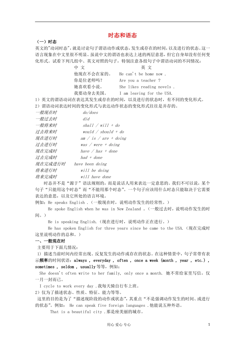 2012高中英语 Module7 Revision 时态和语态学案 外研版必修2_第1页