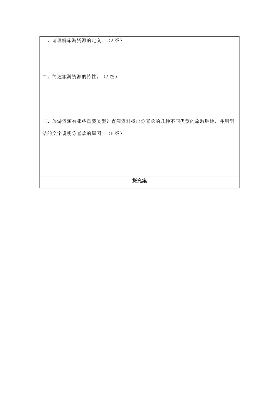 2013-2014学年高中地理 1.2 旅游资源同步学案 湘教版选修3_第2页