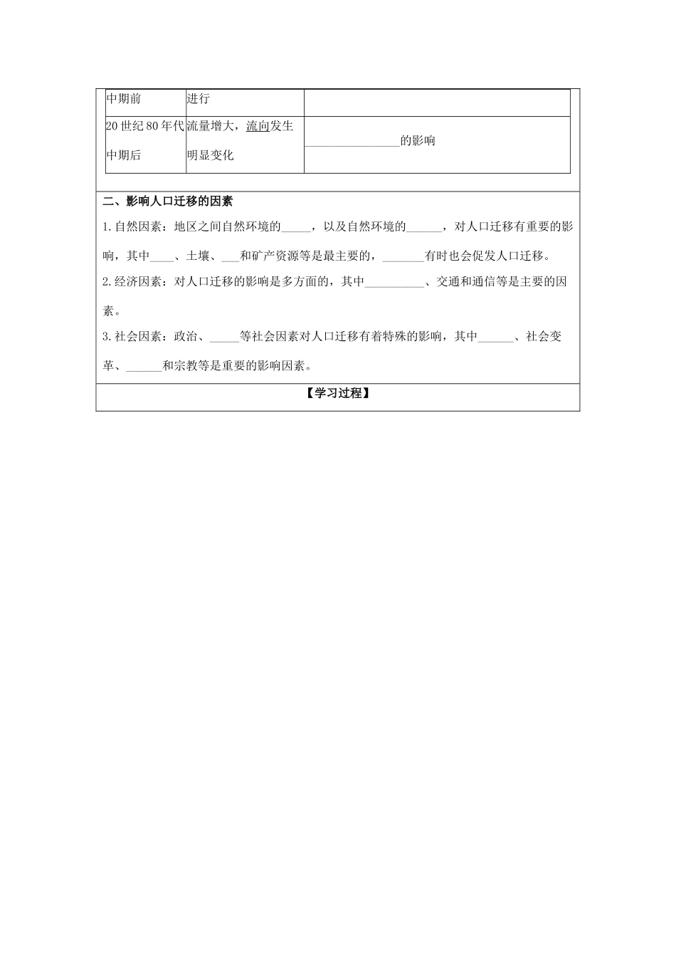 2013-2014学年高中地理 1.2 人口的空间变化同步学案 新人教版必修2_第2页