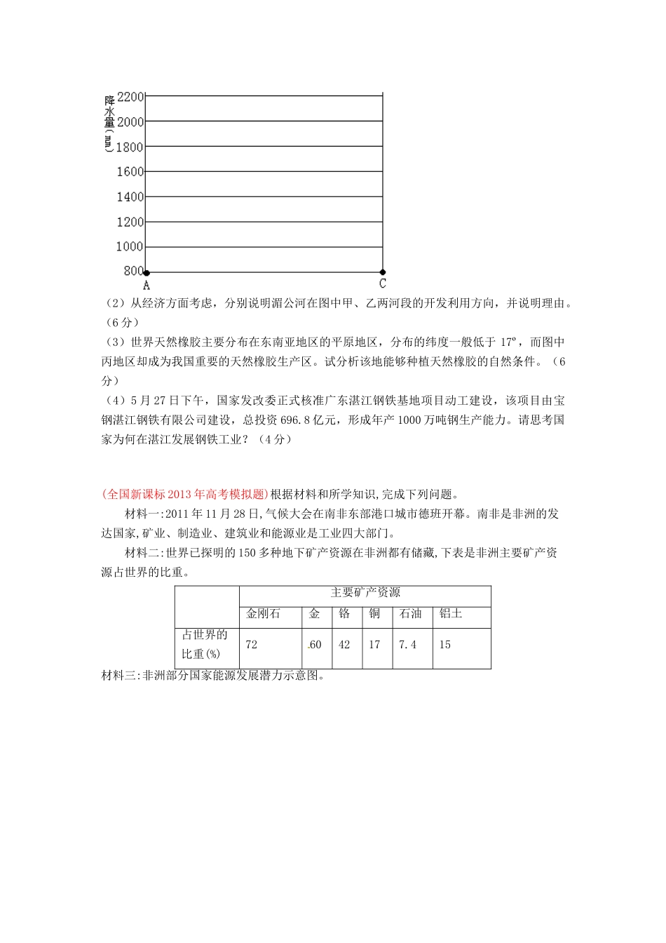2013届高三地理 名校试题汇编 （第5期） 专题16 世界地理（学生版）_第3页